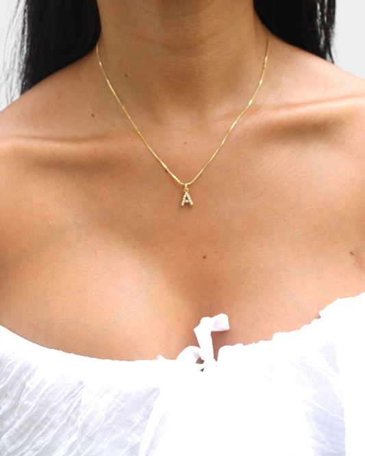 Pearl Initial necklace