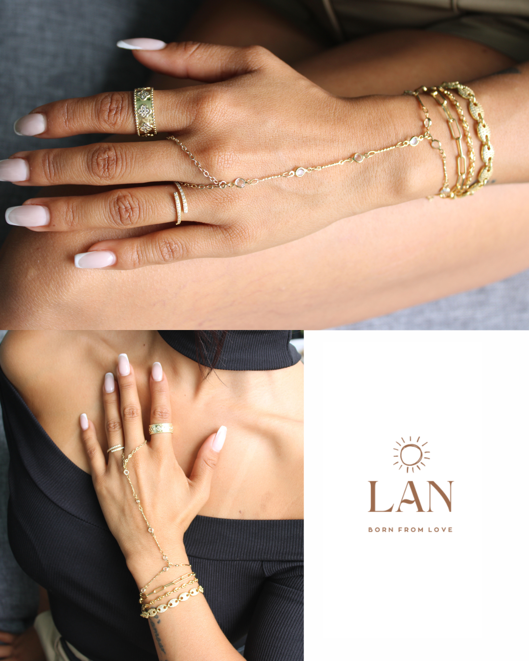 Gold Hand Chain Bracelet – 18K Gold Plated