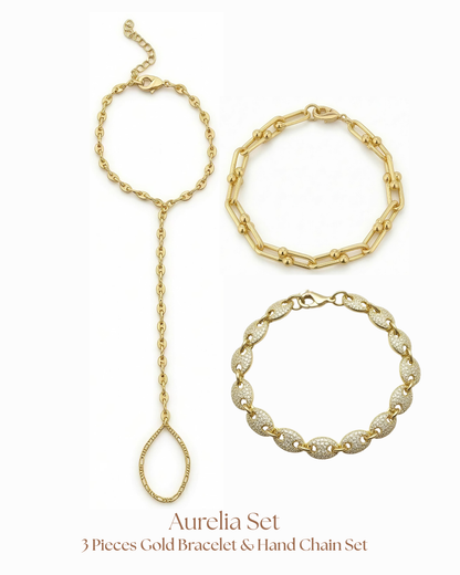 Gold Bracelet Set for Women – 4 Piece Luxury Jewelry Set | Aurelia Collection