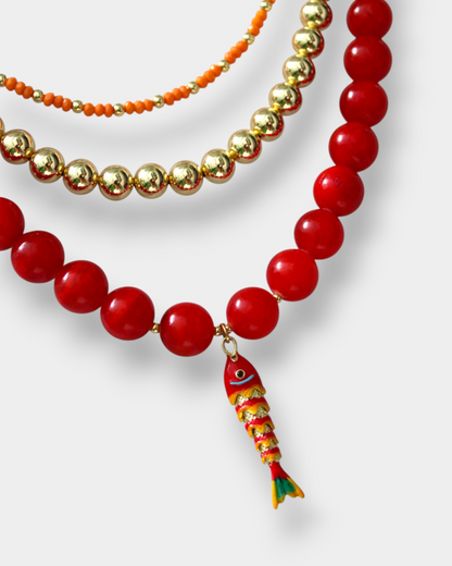 Red Coral & Koi