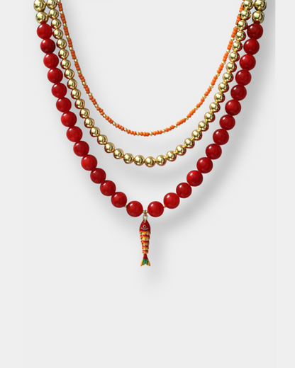 Red Coral & Koi