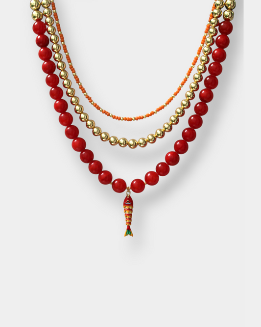 Red Coral & Koi